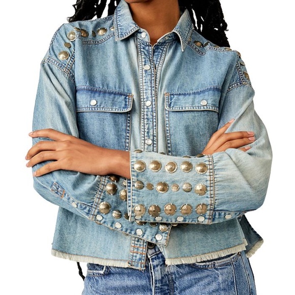 We The Free Tops - WE THE FREE Women's Austin Studded Denim Top